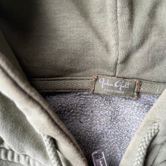 BRANDY MELVILLE JOHN GALT GREEN ZIP HOODIE ONE SIZE FITS MENS XL HEAVYWEIGHT - Picture 4 of 5